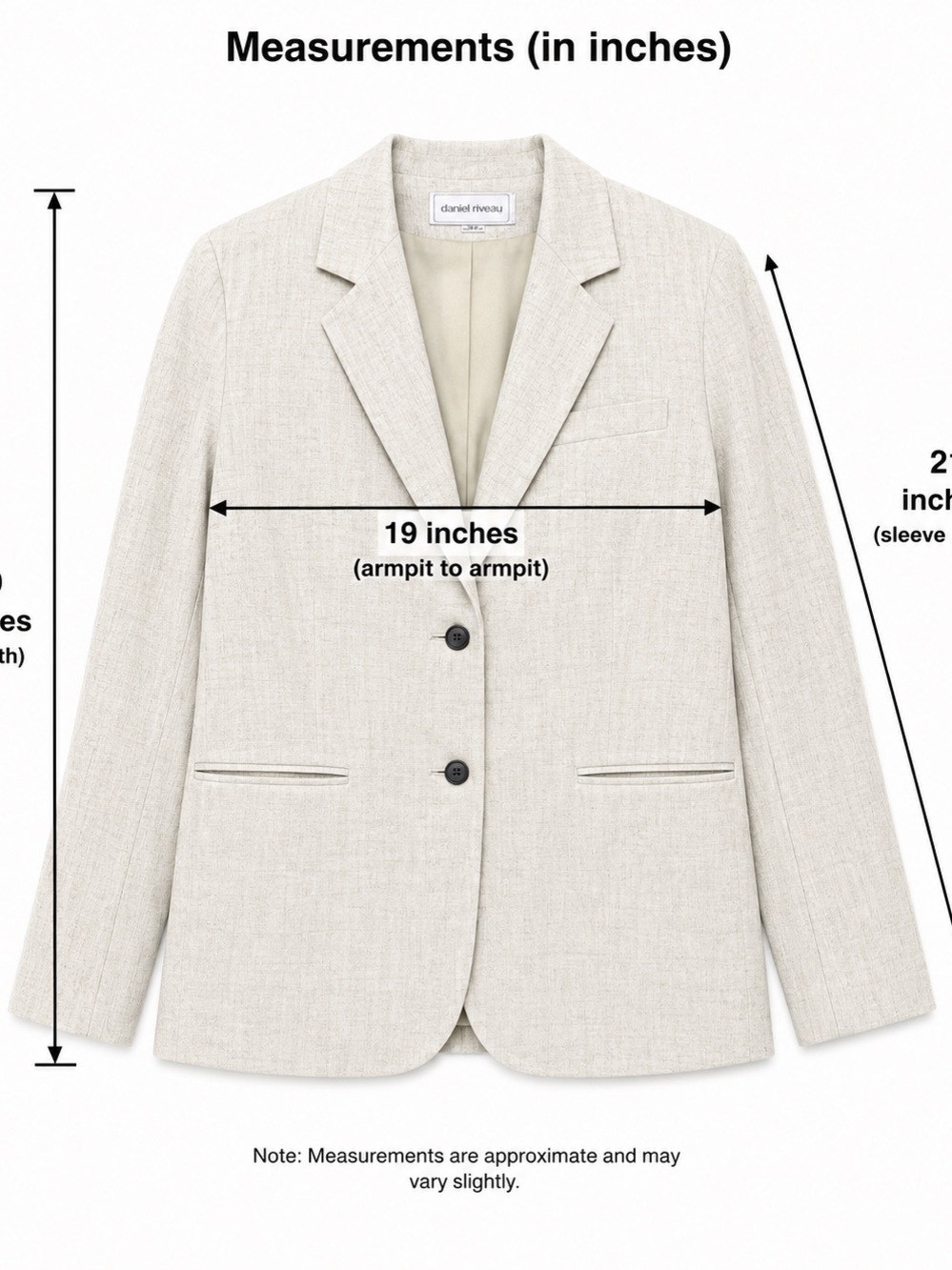 Rivieras Light Cream Single-Breasted Blazer